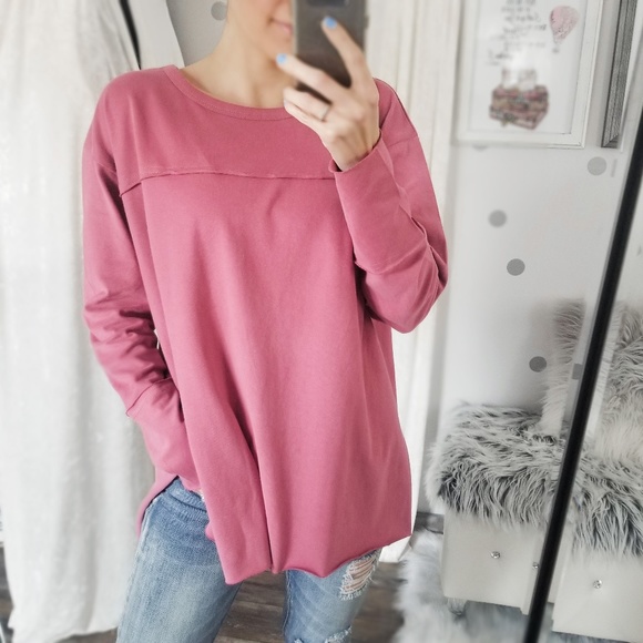 catlg Tops - Last1️⃣KRISSY Rose Washed Cotton Pullover Top